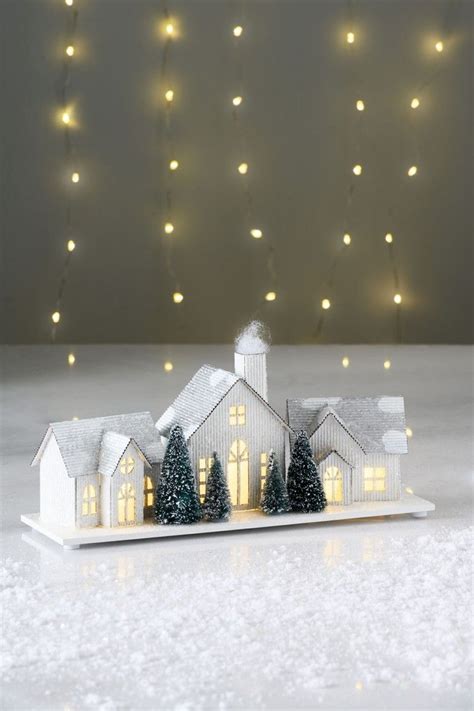 metal folding christmas house scene white|Amazon.com: Christmas Metal Houses.